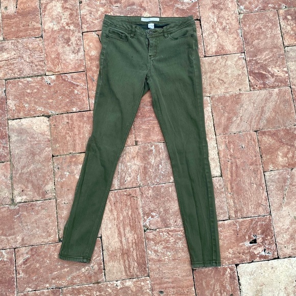 forest green skinny jeans